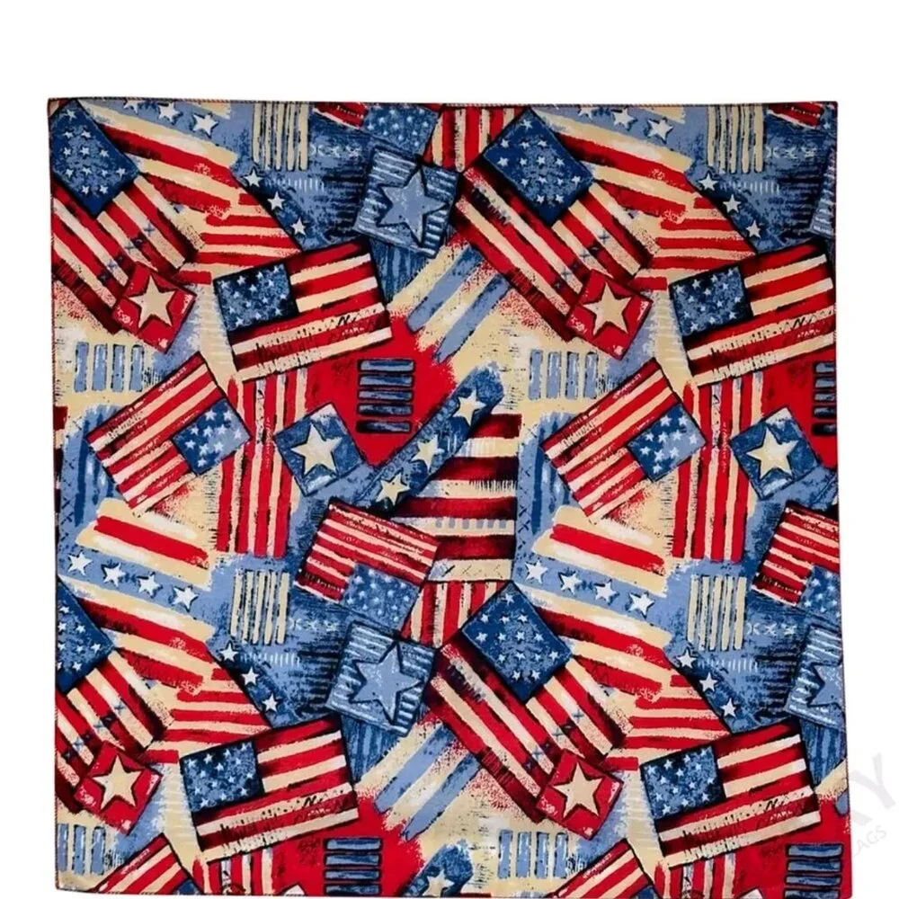 Set Of 2 Carolina Creative Bandanna Old Glory American Flag Patriotic 22